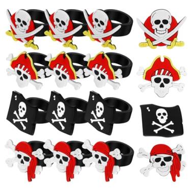 Imagem de PACKOVE 16 Peças De Anel Borracha Macia Pirata, Anéis Infantis, Joias Halloween, Brinquedos Dedo, Brinquedo Para Pedra, Cinzeiro, Festa Infantil, Desenho Animado, Gelatina, Pvc, 3,3 X 2,8 2,6 Cm