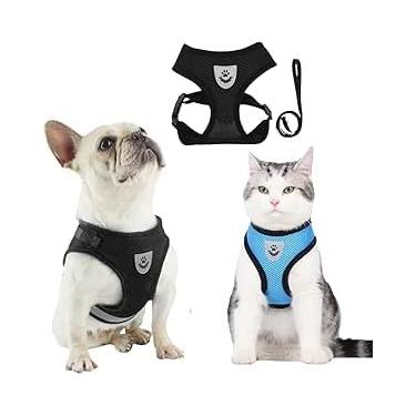 Imagem de Coleira Peitoral para Cães e Gatos Pequenos – Pet Colete com Guia Ajustável, Confortável, Antipuxão – Cor Rosa,Preta,Verde (Tamanho P,M,G)