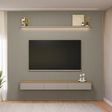 Imagem de Painel Ripado para TV até 85 Polegadas com LED 3 Portas Modular 3.0 Linea Brasil