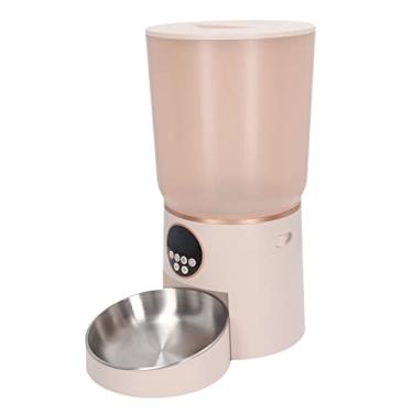 Imagem de Generic Alimentador de Gato Cronometrado, Alimentador de Cães de Gato Automático Suporte de Energia Dupla ABS 5L ABS 5L para Viagem (Botão)