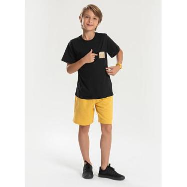 Imagem de Conjunto Verão Menino Preto Camiseta e Bermuda Com Cadarço Estilo Urba