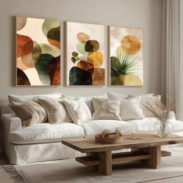 Imagem de Kit 3 Quadros Decorativos Canvas Com Moldura, Abstrato, 50x70cm, Arte Para Quarto, Sala, Corredor