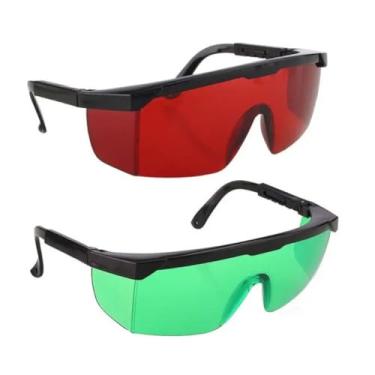 Imagem de KIT 2 Óculos De Proteção Contra Laser Com Lente Vermelha E Verde Multiuso EPI Para Indústrias, Conbstruções, Fábricas, Clínica De Estética E Depilação PREMIUM DUPIN