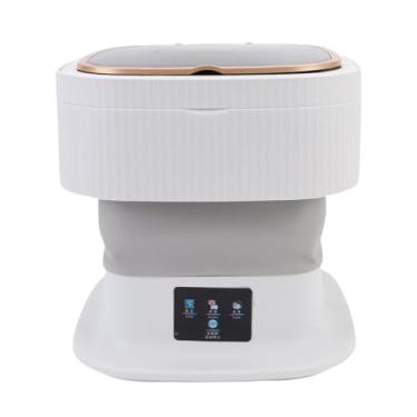 Imagem de Asixxsix Máquina de Lavar Portátil, Lavadora Dobrável de 11,5l Com Secagem Suave e Drenagem Automática, Limpeza Profunda de Roupas íntimas de Roupas, Adequadas para Apartamentos (Plugue da UE)