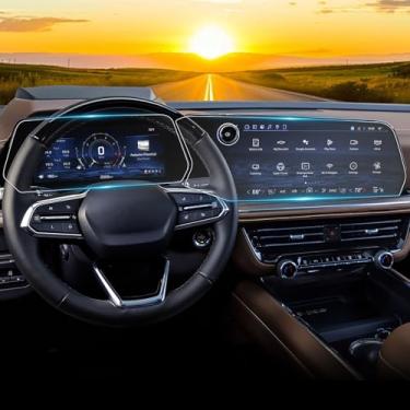 Imagem de Protetor de tela antireflexo 2025 Suburban fosco para Chevy Suburban 2025 (LS, LT, RST, Z71, Premier, High Country) Capa de tela de mídia de 17,7 polegadas e protetor de tela de painel de 11 polegadas