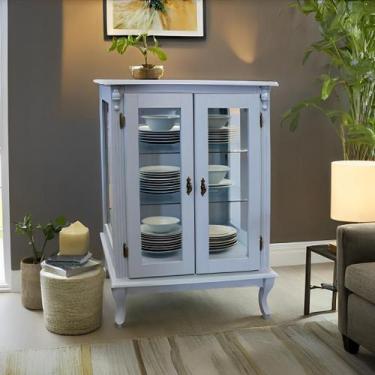 Imagem de Cristaleira de Madeira 2 Portas 2 Prateleiras Pés Luiz XV 1055 - Meyer