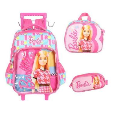 Imagem de Kit Mochila Carrinho E Alça Costas  Barbie Fashion