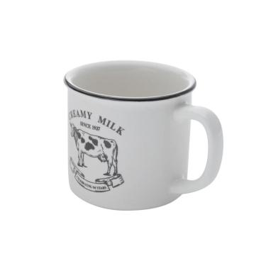 Imagem de Caneca De Porcelana Creamy Milk Branca E Preta 230 Ml