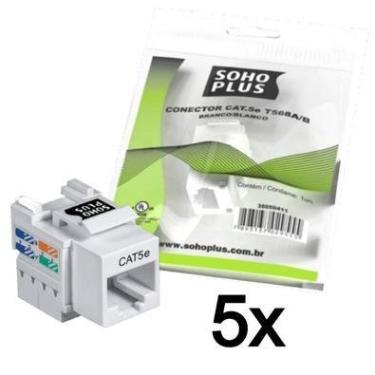 Imagem de 5x Conector Keystone Fêmea Cat5e Rj45 Sohoplus Furukawa