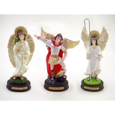 Imagem de Kit Imagem Arcanjos Gabriel Miguel Rafael Resina 15 Cm