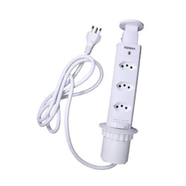 Imagem de Torre 3 Tomadas Embutir Bancada Retrátil Branco - Pix Iluminação