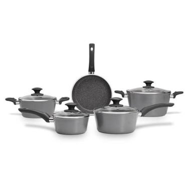 Imagem de Conjunto de Panelas Ceramic Life Optima Brinox com 5 Peças Stone