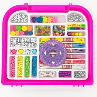 Imagem de Kit de Bijuterias Infantil Emoticon Jewelry com Mais de 30 Peças Crie Pulseiras e Colares