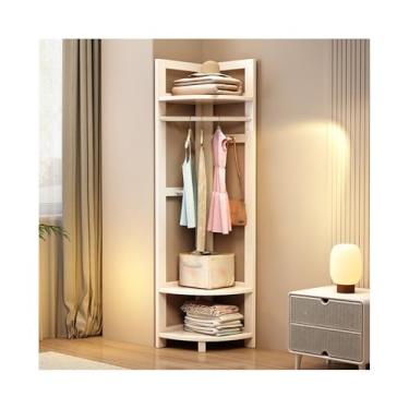 Imagem de ZzleoyuUUs-12 Suporte para casaco de madeira maciça, cabideiro, chão, quarto, suporte multifuncional para armazenamento (branco)