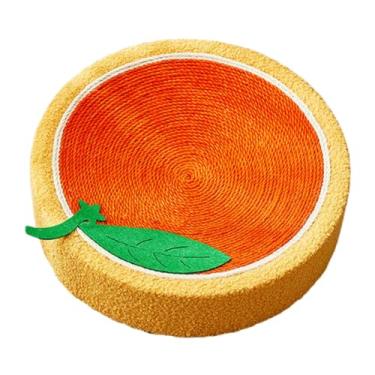 Imagem de Generic Arranhador para gatos, cama de sisal, arranhador curvo com fundo antiderrapante, placa para arranhar, almofada para gatos, brinquedo de treinamento, Laranja