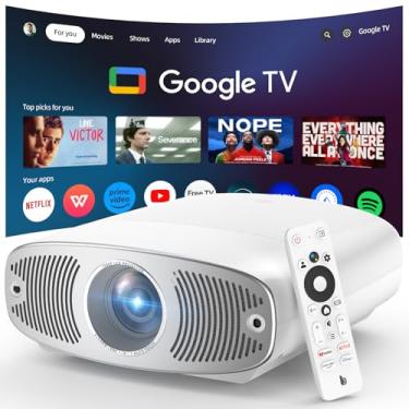 Imagem de Bettdow Projetor 4k 3D 25000 Lumens Full Hd 1080p Compatível Com Android 9.0(AOSP)+Google TV, Suporte ao escritório WPS, Netflix oficialmente licenciado, Retroprojetor Portatil 850 ANSI WiFi 6 BT 5.0