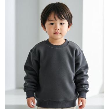 Imagem de Blusa Infantil Moletom Flanelado Grafite Punho Basico 1 A 3 Anos Uniss