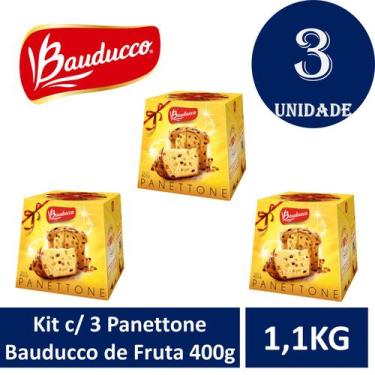 Imagem de Kit c/ 3 Panettone Bauducco de Fruta 400g