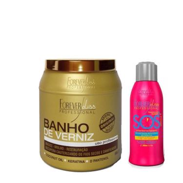Imagem de Kit SOS e Mascara Banho de Verniz 1kg Forever Liss
