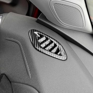 Imagem de JUIVEEL Tampa da moldura da saída de ar condicionado lateral da parte dianteira do carro Tampa da moldura da saída de ar condicionado do painel lateral da tampa da saída de ar AC compatível com