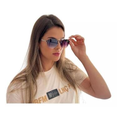 Imagem de Óculos De Sol Redondo Blaze Finoti Original UV400 Feminino, Preto degr
