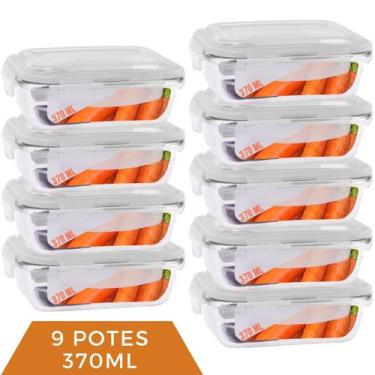 Imagem de Pote de Vidro 370ML Vai ao Forno Microondas C/Tampa 9 Unidade - PRATIC