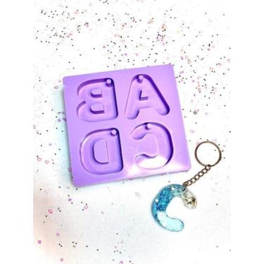 Imagem de R451 Molde de silicone alfabeto abcd chaveiro resina e decorar - confe