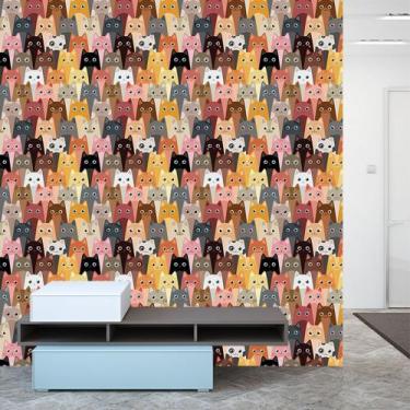 Imagem de Papel de Parede Adesivo - Gatos Gatinhos - 068pps - Allodi