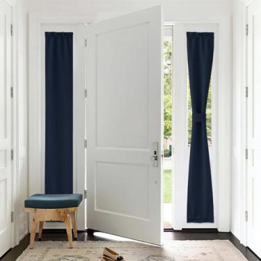 Imagem de Cortina de porta francesa PONY DANCE Navy Blue Blackout 65x165cm