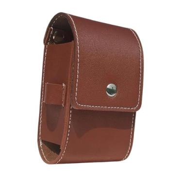 Imagem de Fenteer Estojo para telêmetro de golfe, bolsa de transporte compacta de couro PU, acessório essencial para golfe, armazenamento multifuncional de bolas, CafÉ