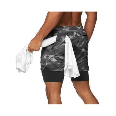 Imagem de Shorts Masculinos 2 Em 1 De Secagem Rápida E Respiráveis Para Corrida,