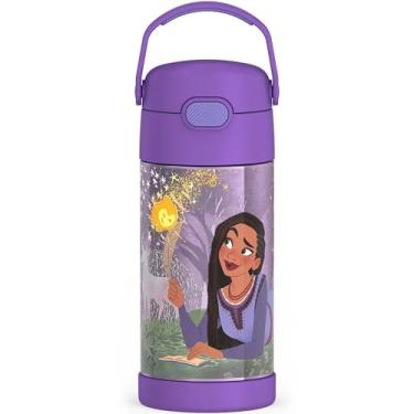 Imagem de THERMOS FUNTAINER Garrafa de água com canudo - 340 g - Garrafa de água infantil isolada a vácuo de aço inoxidável com tampa, Wish
