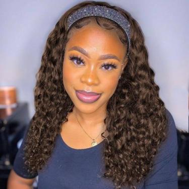 Imagem de Peruca com bandana Youngirl Chocolate Brown Deep Wave 20