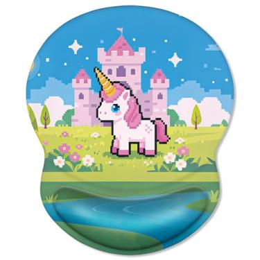 Imagem de ITNRSIIET Mouse pad ergonômico com descanso de pulso em gel confortável, base de poliuretano antiderrapante, superfície texturizada lisa, reduz a fadiga das mãos e a dor no pulso, 21 x 19 cm para