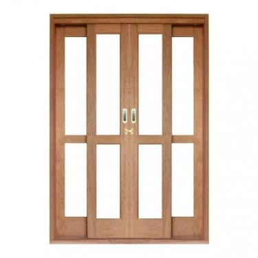 Imagem de Porta de Correr Panorâmico 4 Folhas Cedro Arana 215cmx180cmx14cm Mader