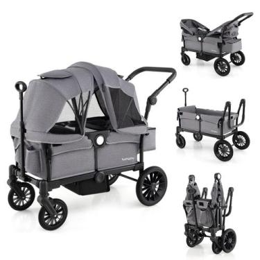 Imagem de Carrinho de bebê BABY JOY Wagon para 2 crianças, carrinho duplo dobráv