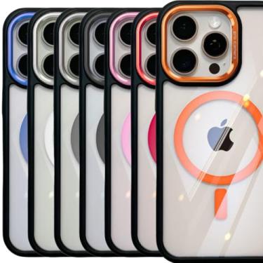 Imagem de Capa iPhone 16 Pro Max Capinha Magnética Case Celular Proteção Câmera Acrílico Anti Amarelamento