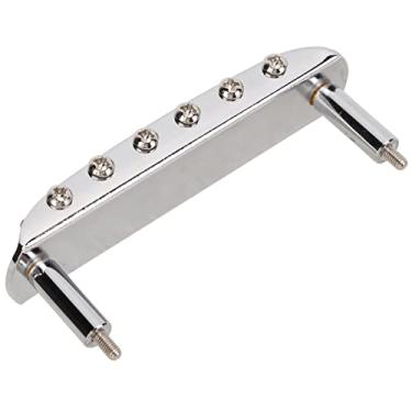 Imagem de Cryfokt Guitars Meckhalel, Metal Company Fixing Roller E -Gitarten Bridge Exatamente Bonito Design Easy Tuning 6 Saite para Jazzmaster (Prata)