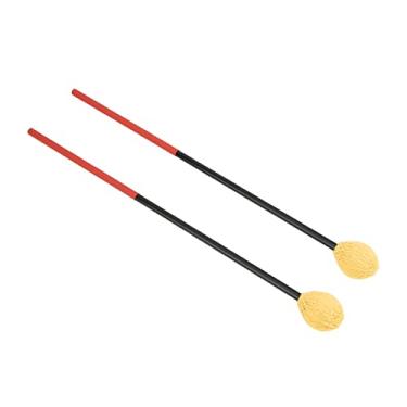 Imagem de Marimba Marretas Marretas de Percussão Fibra de Carbono e Fio de Algodão Sensação de Mão Confortável Perfeita para Instrumentos de Percussão Baixo (Cabeça Amarela)