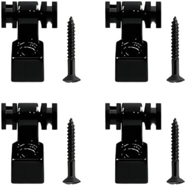 Imagem de 4 peças de retentor de guias de cordas para guitarra elétrica Fender Strat Stratocaster Tele Telecaster (preto)