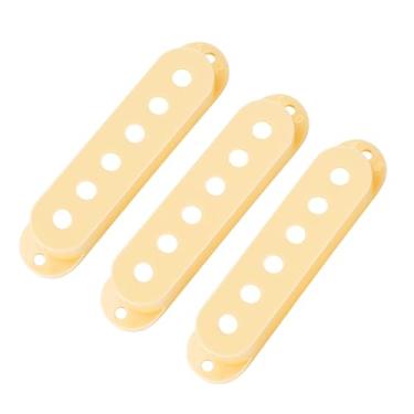 Imagem de Banworks Conjunto de capas de captador SSS de 48 mm/50 mm/52 mm, capas de captador de bobina única de plástico para guitarras elétricas Squier Stratocaster Strat estilo ST SQ, pacote com 3 JT/SYQG-11