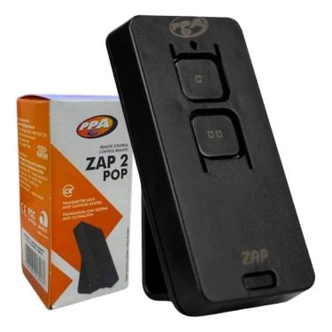 Imagem de 2X Ppa Controle Remoto Para Portão Zap 2 Preto 433,92 Mhz