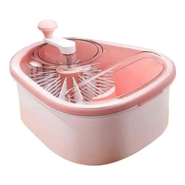 Imagem de Generic Lavador de vegetais, cesto de lavagem, tampa transparente fácil de limpar, centrifugador de frutas, dispositivo de lavagem de produtos para salada de, Rosa