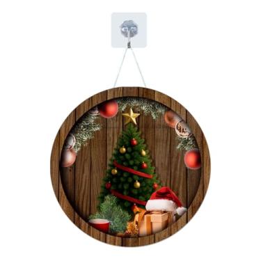 Imagem de Placa Enfeite Porta Guirlanda Decorativa MDF Adesivado Natal Papai Noel Presépio 25cm (GP-NAT0007)