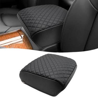 Imagem de KBH Capa de apoio de braço do console central para Infiniti QX56, QX80 2011-2017, acessórios internos, almofada de tampa do console médio, protetor de capa de descanso de braço, couro de vinil, preto