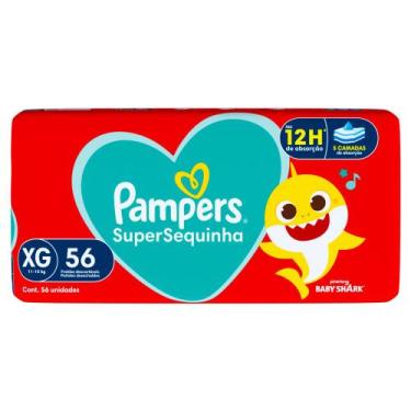Imagem de Fralda Pampers Supersequinha Tamanho XG 56 Unidades Descartáveis