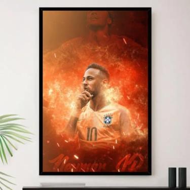 Imagem de Genérico, Quadro Neymar Jr Silencio Provocando Decorativo A4 23x33cm