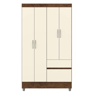 Imagem de Guarda-Roupa Solteiro 4 Portas 2 Gavetas com Pés Ideval