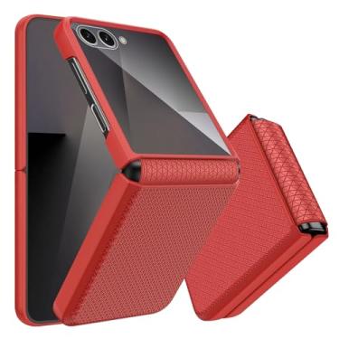 Imagem de Giyer Capa protetora de tela integrada para Samsung Galaxy Z Flip 7 5G, resistente, resistente, à prova de choque, dobradiça, capa protetora rígida de policarbonato com textura elegante para Samsung Z