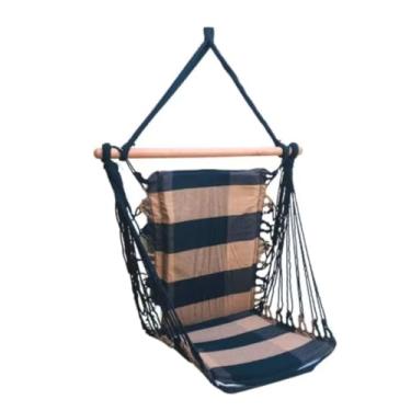 Imagem de Rede Cadeira De Balanço Suspensa Premium 100% Algodão Tecido Reforçado Suporta 120Kg